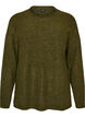 Strickbluse mit V-f&ouml;rmigem Rippenmuster und Schlitzen, Gr&uuml;n, Packshot image number 0