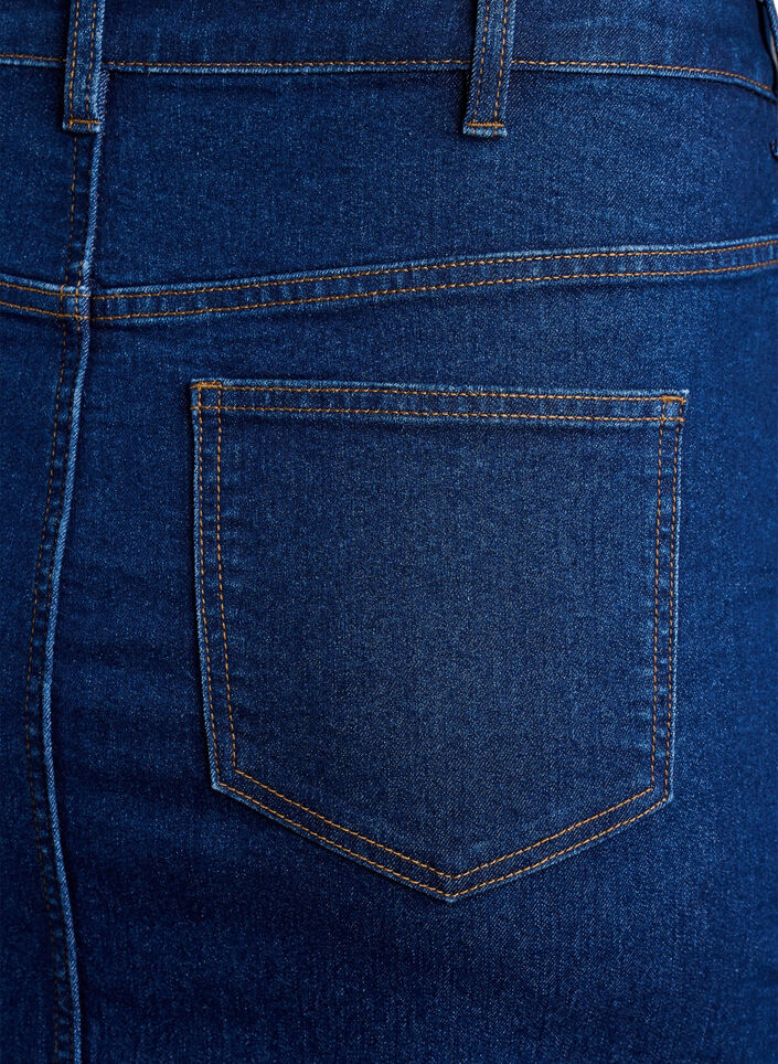 FLASH - Midi-Jeansrock mit vorderem Schlitz, Blau, Packshot image number 4