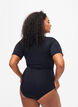 Badeanzug mit Reißverschluss und kurzen Ärmeln, Black, Model image number 1