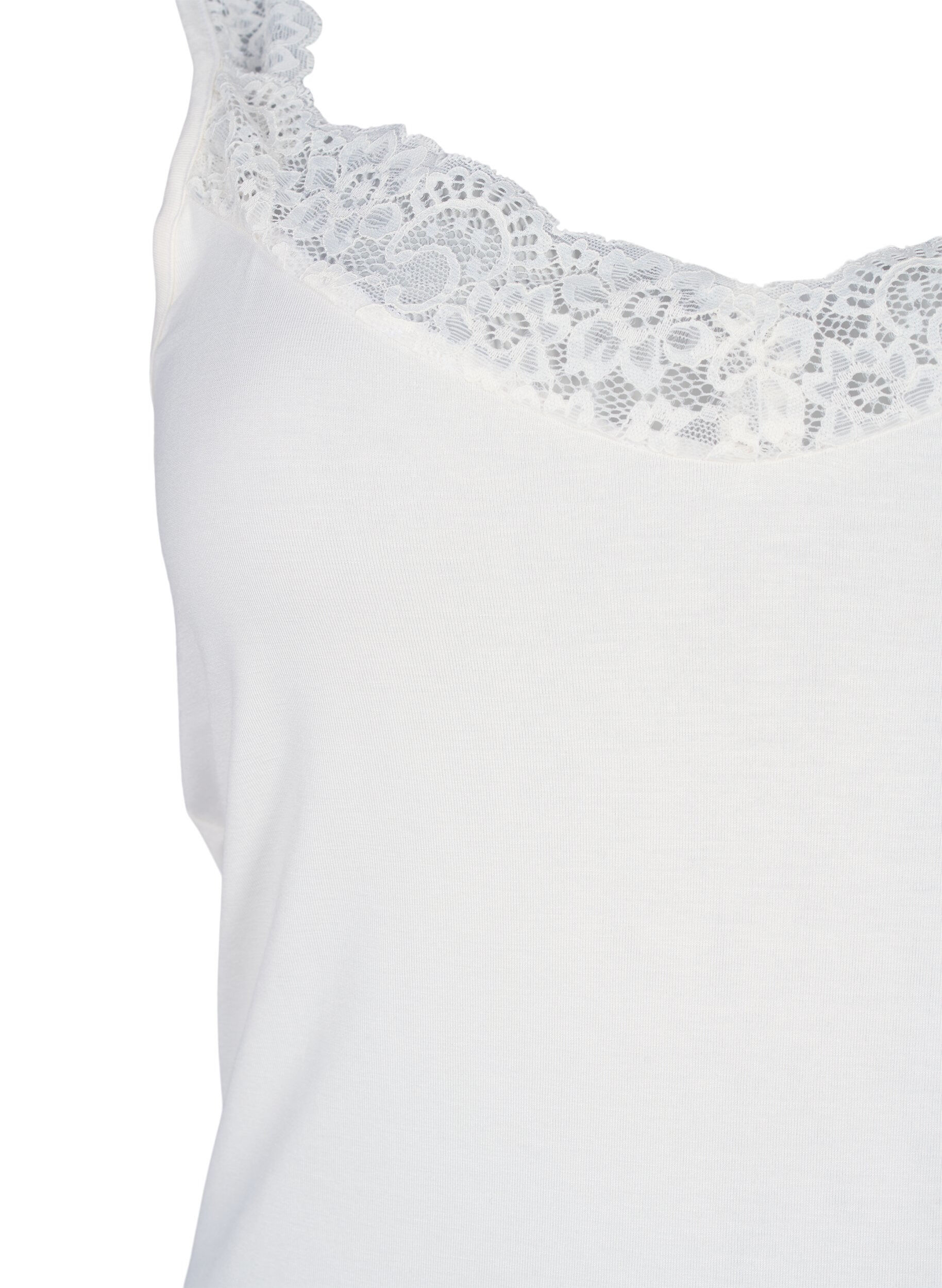 ZizziTop aus Viskose mit Spitze, Vanille, Packshot image number 2