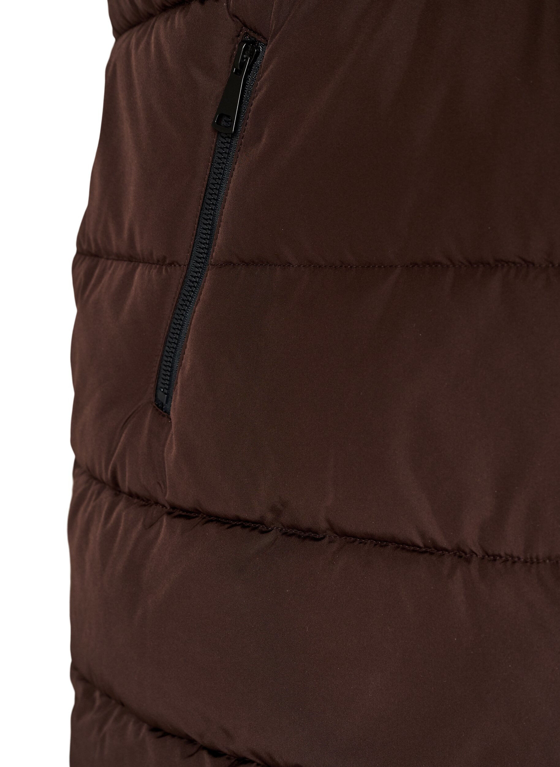 ZizziLanger Weste mit Kapuze und Taschen, Braun, Packshot image number 3