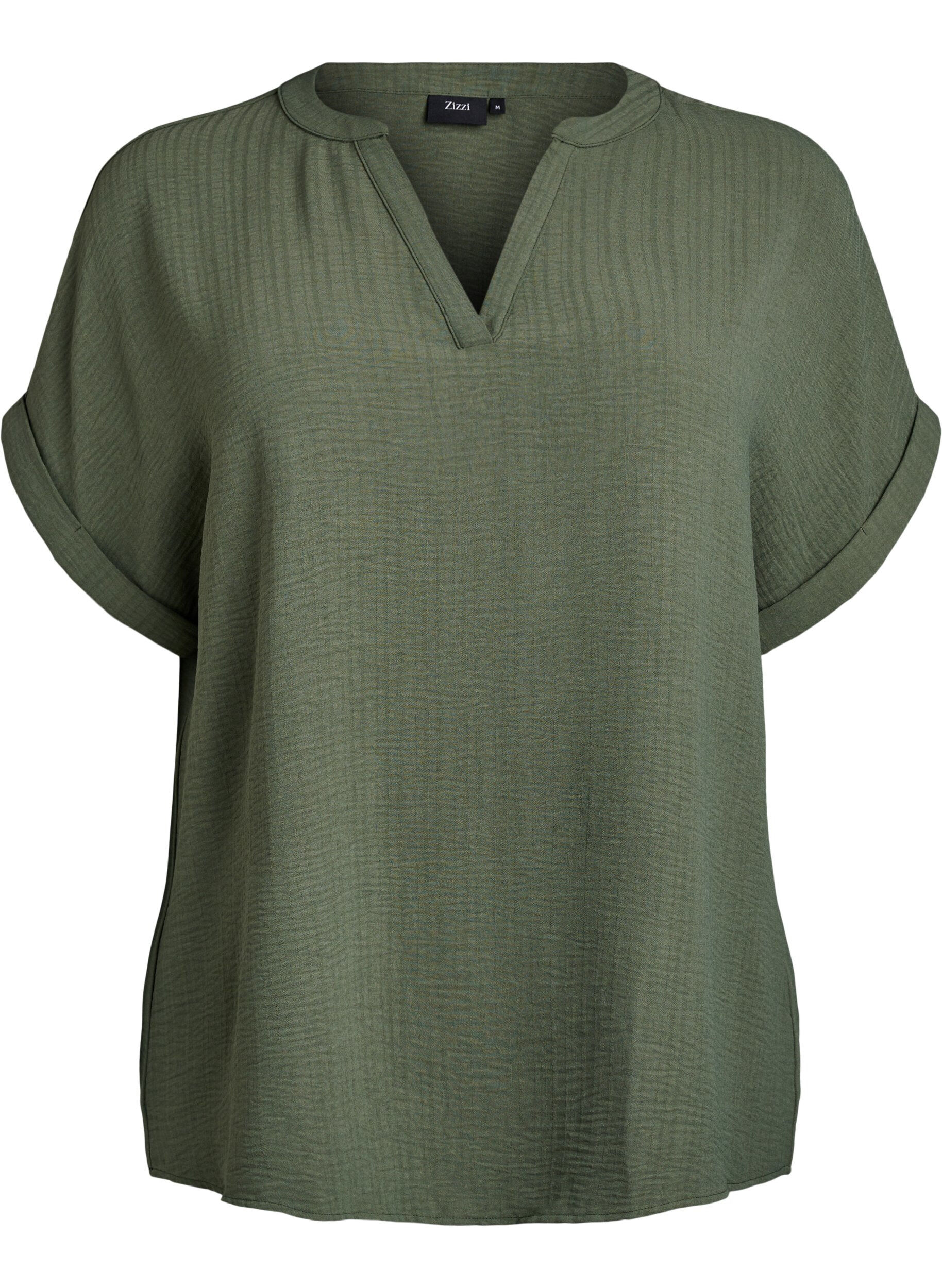 ZizziLockere Bluse mit kurzen &Auml;rmeln, Gr&uuml;n, Packshot image number 0