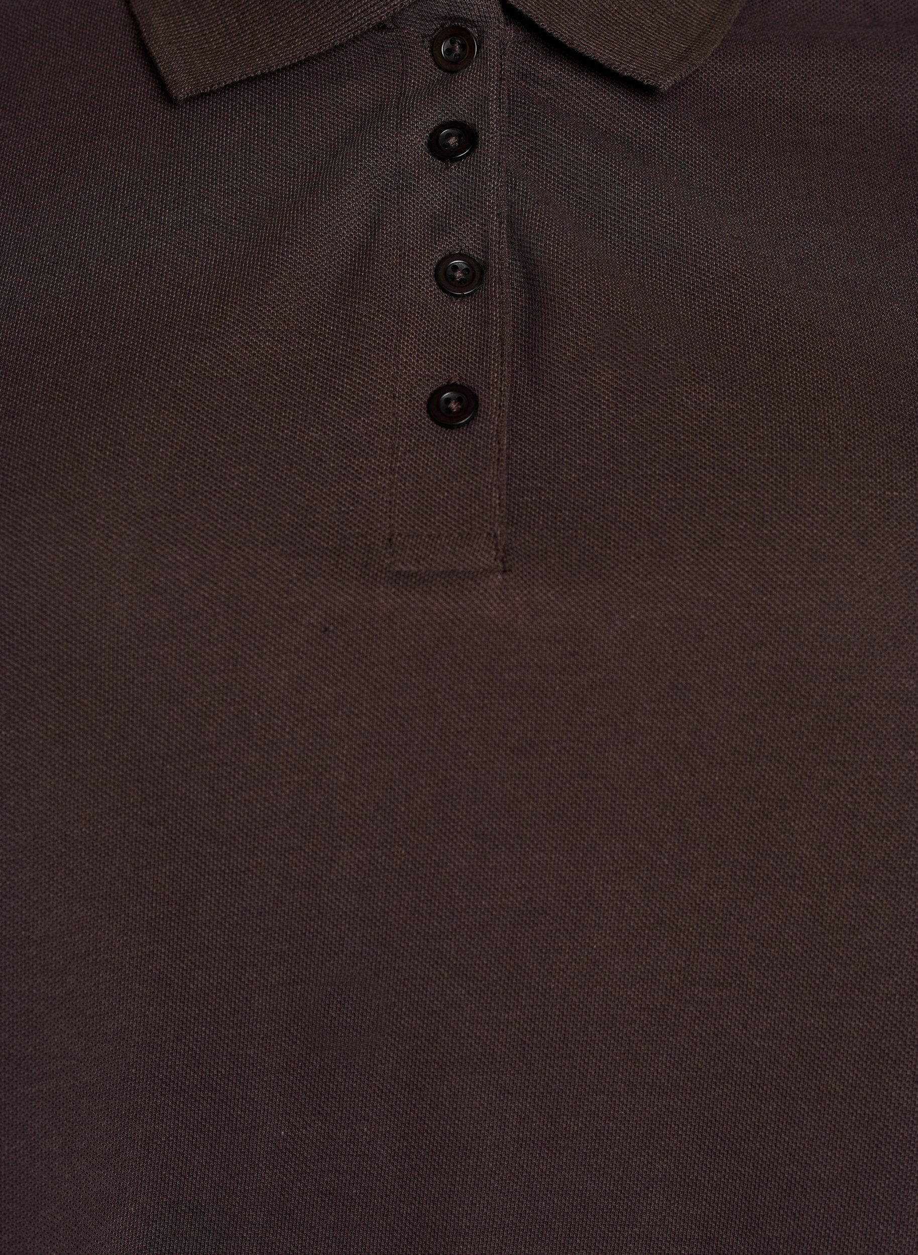 ZizziPoloshirt mit kurzen &Auml;rmeln, Braun, Packshot image number 2