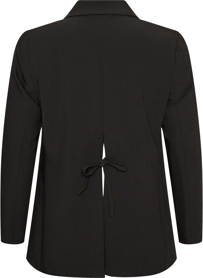 Blazer mit R&uuml;ckenschlitz und Bindedetail, Schwarz, Packshot image number 1