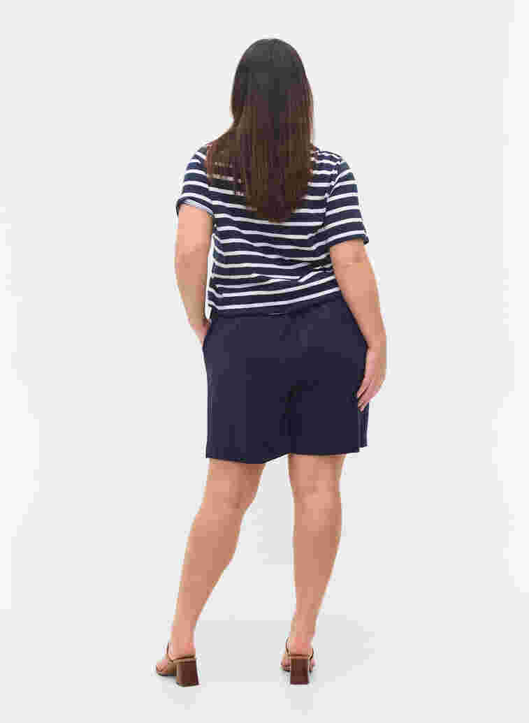 Lockere Shorts mit Kordelzug und Taschen, Navy Blazer, Model image number 1