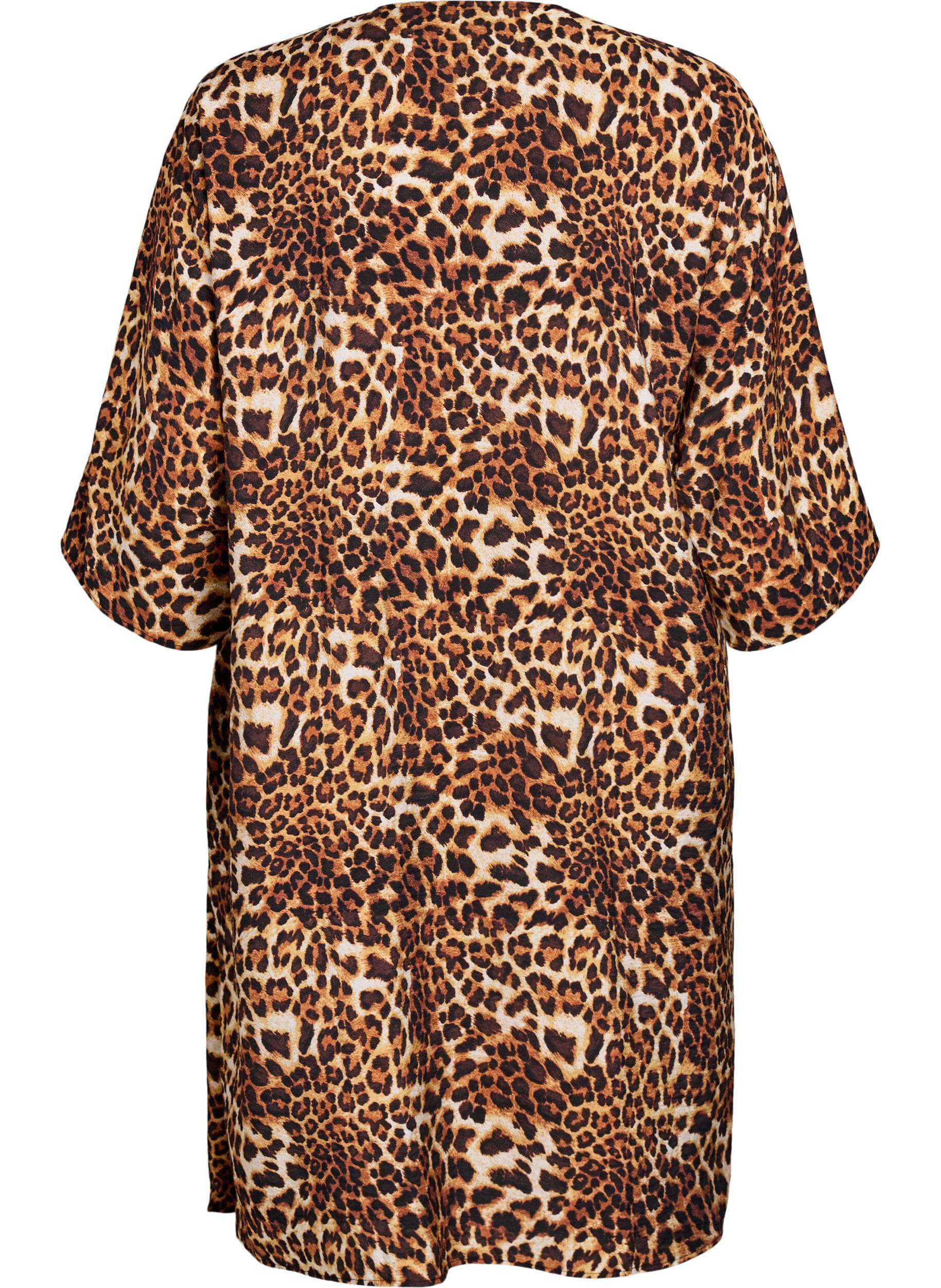 ZizziViskose-Kimono mit 3/4-&Auml;rmeln, Braun, Packshot image number 1
