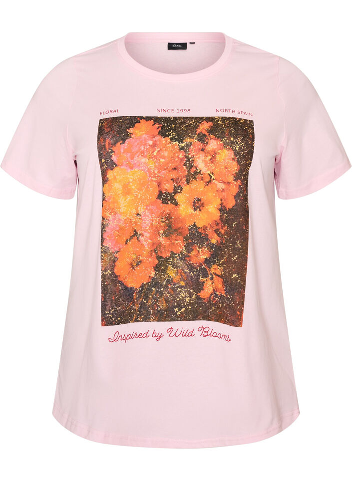 T-Shirt aus Baumwolle mit Frontprint, Rot, Packshot image number 0