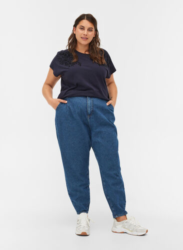 Slouchy Fit Jeans aus Baumwolle, Blue denim, Model image number 0