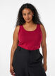 Einfarbiges Basic Top aus Baumwolle, Rot, Model image number 0