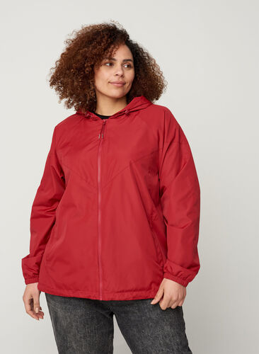 Kurze Jacke mit Reißverschluss und Kapuze, Rio Red, Model image number 0