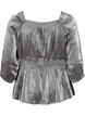 Silberfarbene Bluse mit 3/4-Ärmeln und Smock, Dark Silver, Packshot image number 1