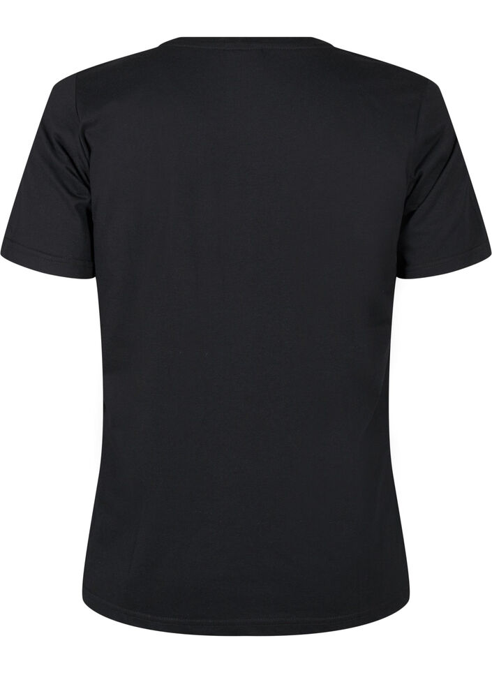 FLASH - T-Shirt mit Motiv, Black Flower Heart , Packshot image number 1