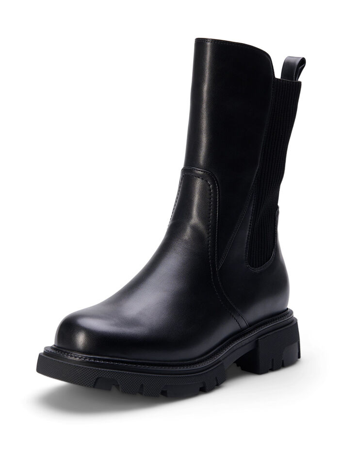 Extra-Weite - Kurzer Stiefel mit Gummizug, Schwarz, Packshot image number 2
