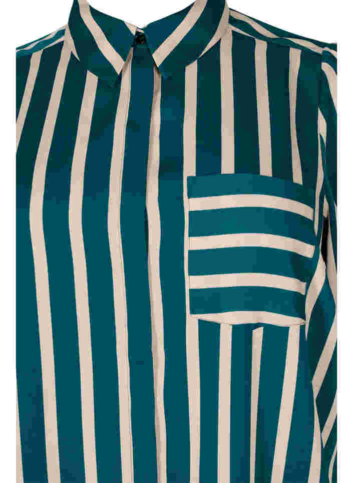Gestreiftes langärmeliges Hemd, Green Stripe, Packshot image number 2