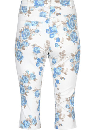 Amy Capri-Jeans mit hohem Bund und Blumenprint, White B.AOP, Packshot image number 1