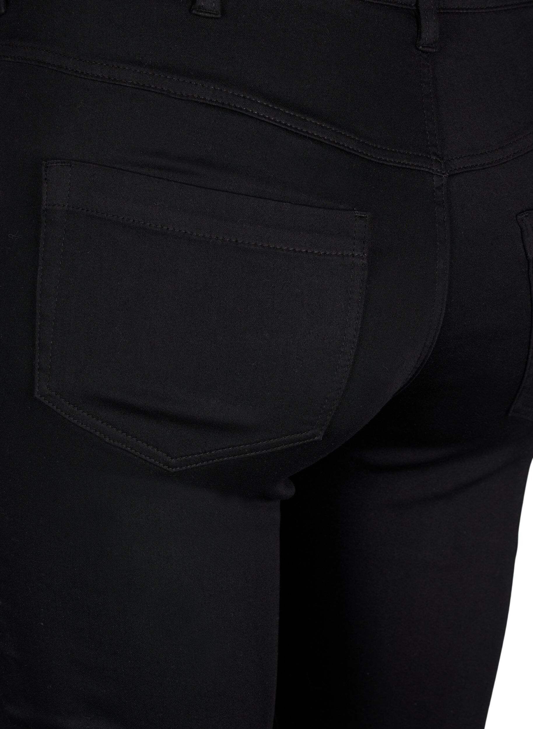 Zizzi Super Slim Amy Jeans mit aufgestickten Details, Black, Packshot image number 3