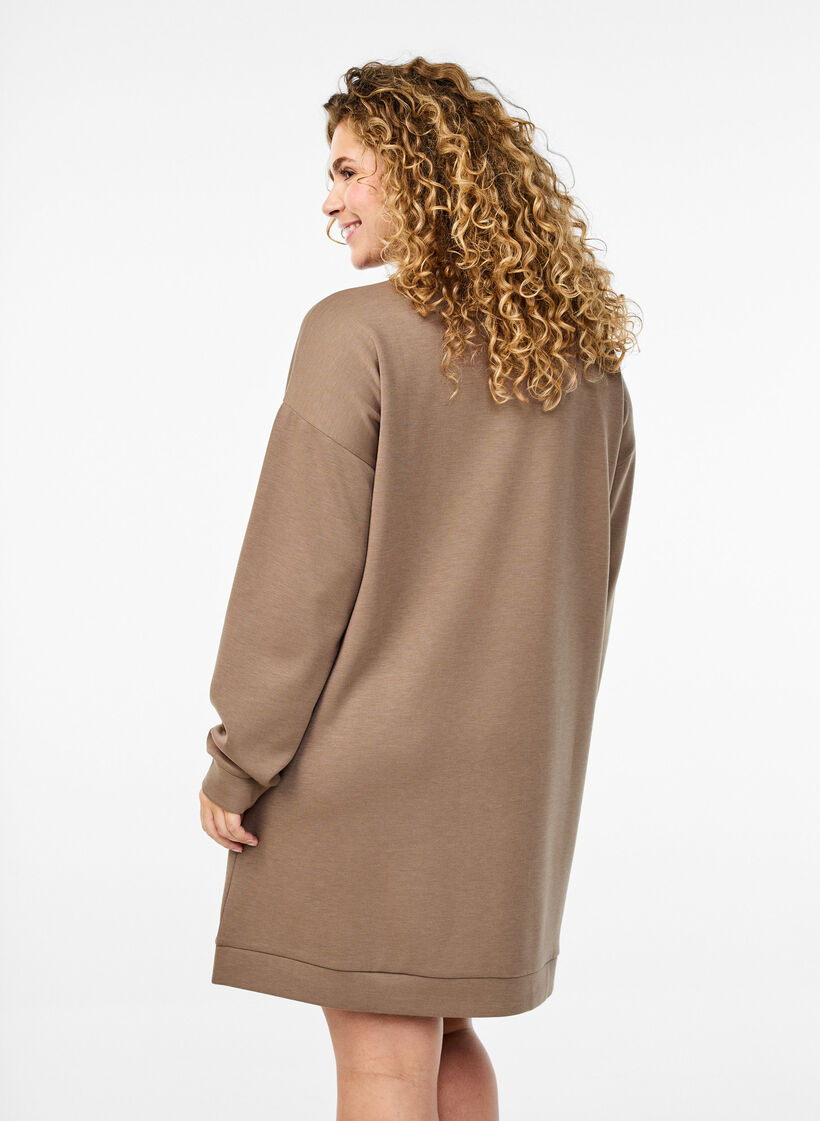 Sweatshirtkleid aus Modal-Mischung, Fossil , Model image number 1