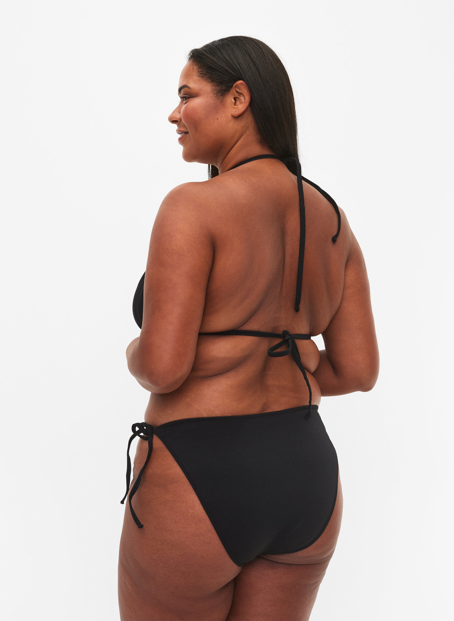 Zizzi Bikinislip mit Bindeb&auml;ndern, Black, Model image number 1