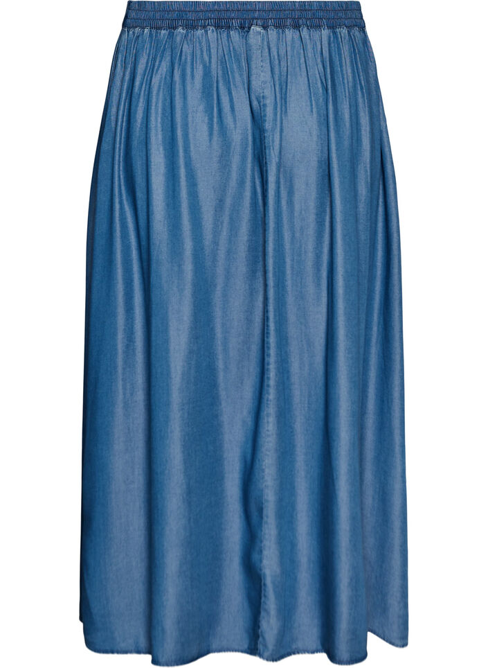Maxirock aus TENCEL&trade; Lyocell mit Denim-Look, Blau, Packshot image number 1