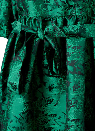 Kurzes Wrap-Kleid mit 3/4-Ärmeln, Green , Packshot image number 2