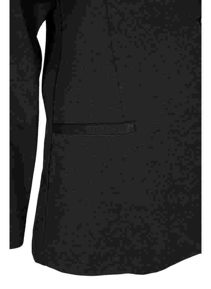 Schlichter Blazer mit Knopf und Dekorationstaschen, Dark Grey Melange, Packshot image number 3
