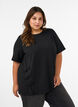 T-Shirt mit Schlitzen und dekorativen Knotenverschl&uuml;ssen, Schwarz, Model image number 0