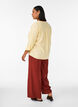 Hose aus Leinen und Viskose mit weitem Bein, Rot, Model image number 1