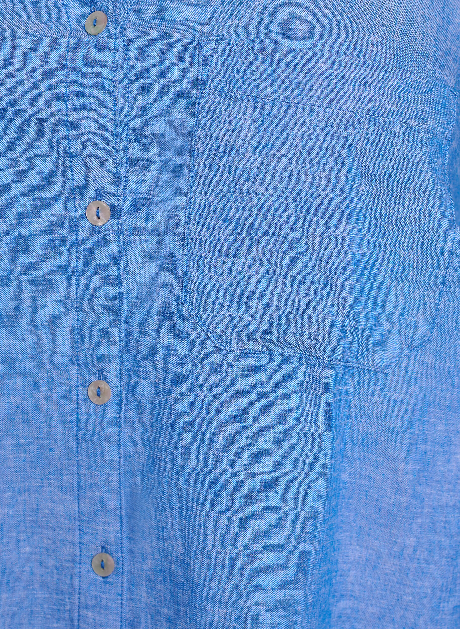ZizziBluse aus Leinen und Viskose mit 3/4-&Auml;rmeln, Blau, Packshot image number 3