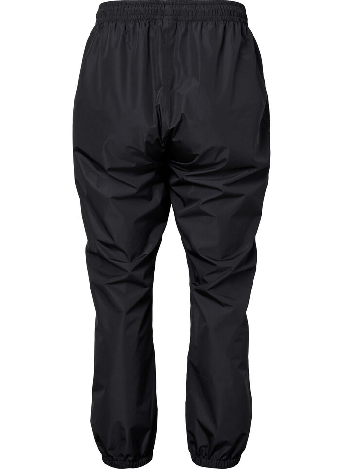 Regenhose mit Gummizug und Kordelzug, Schwarz, Packshot image number 1