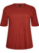 Bluse aus geripptem Jersey mit kurzen &Auml;rmeln, Rot, Packshot image number 0