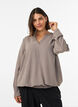 Bluse in Ballon-Silhouette mit V-Ausschnitt, Beige, Model image number 0