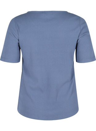 Kurzarm T-Shirt mit Knöpfen, Vintage Indigo, Packshot image number 1