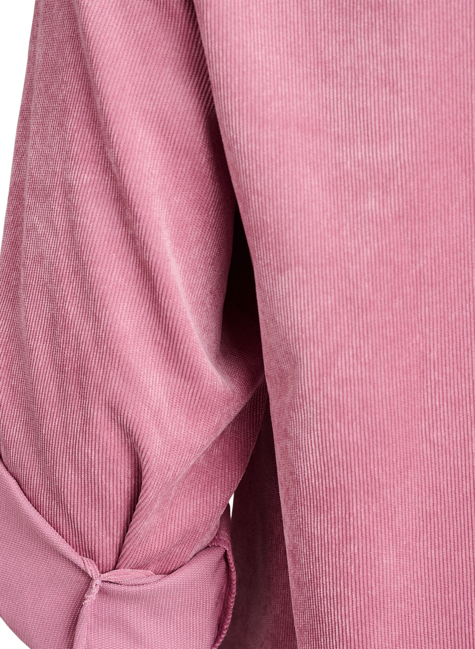 Zizzi Cordkleid mit Rei&szlig;verschluss und 3/4-&Auml;rmeln, Rot, Packshot image number 3