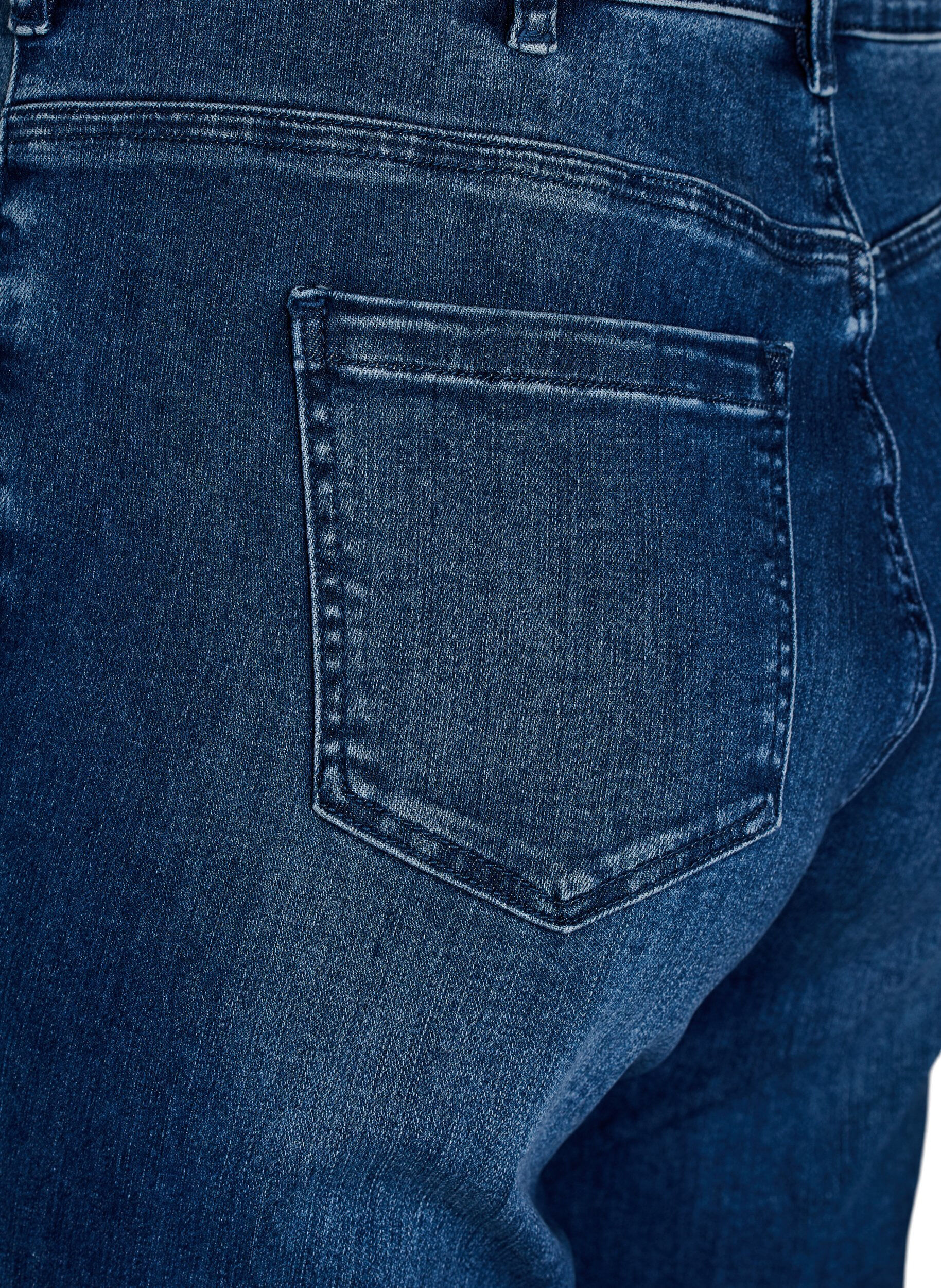 Zizzi Bootcut-Jeans mit hoher Taille, Blau, Packshot image number 3