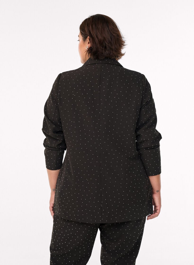 Blazer mit Strasssteinen, Schwarz, Model image number 2