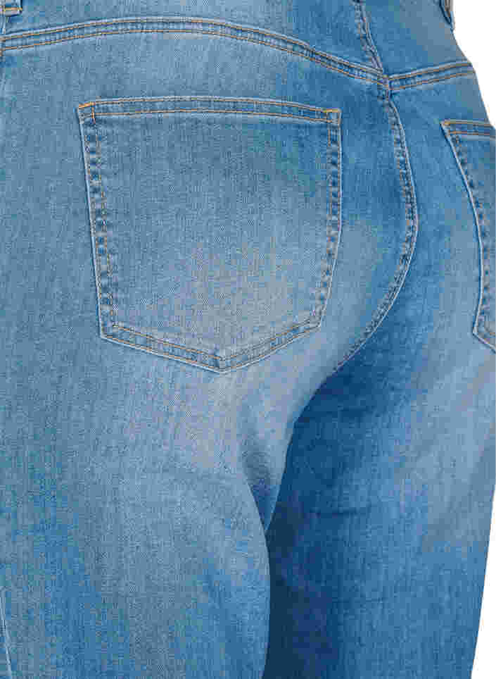 Cropped Jeans mit Kontrast, Blue denim, Packshot image number 3
