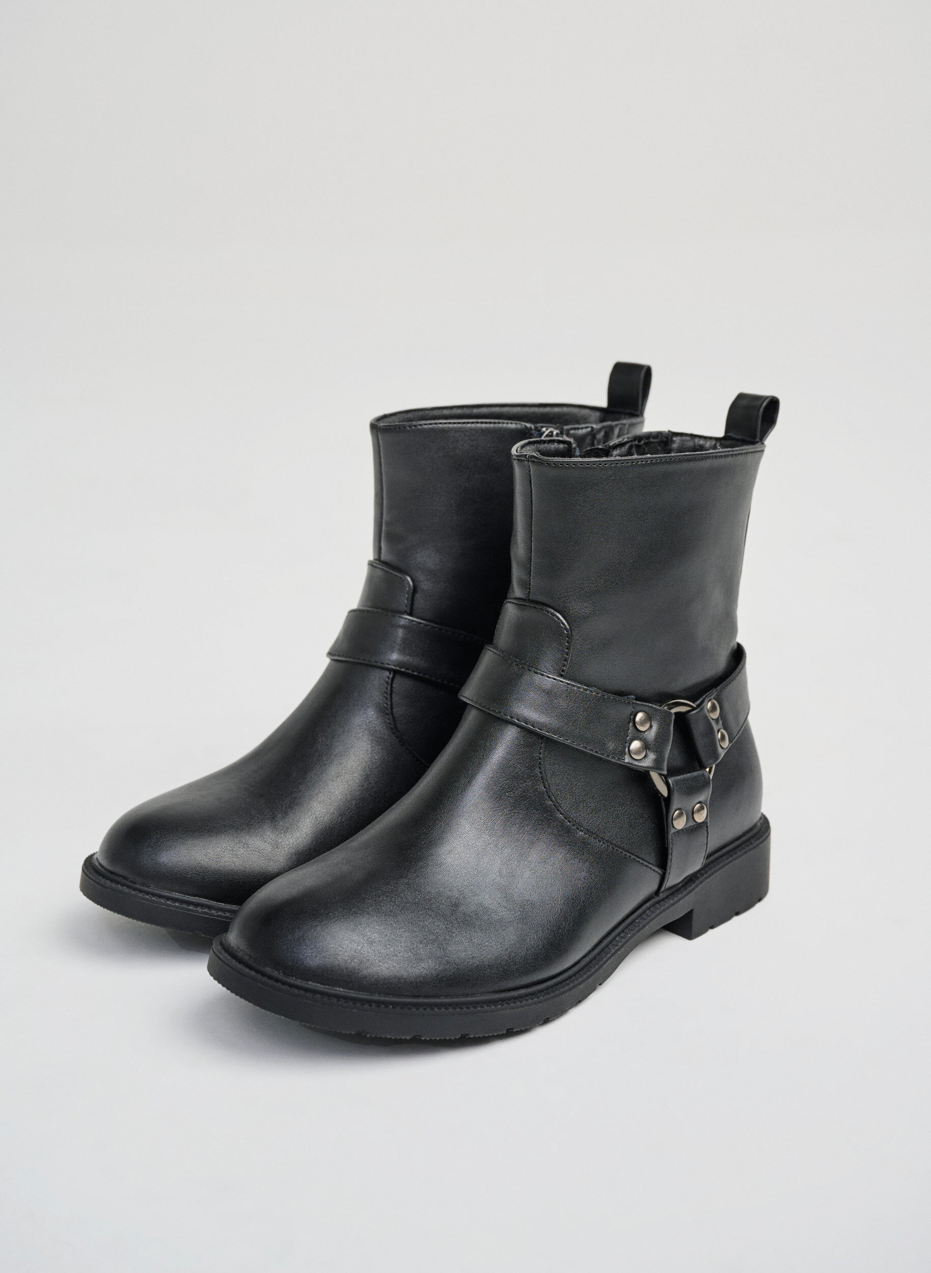 Zizzi Extra-Weite - Kurzer Biker-Stiefel, Schwarz, Image image number 0