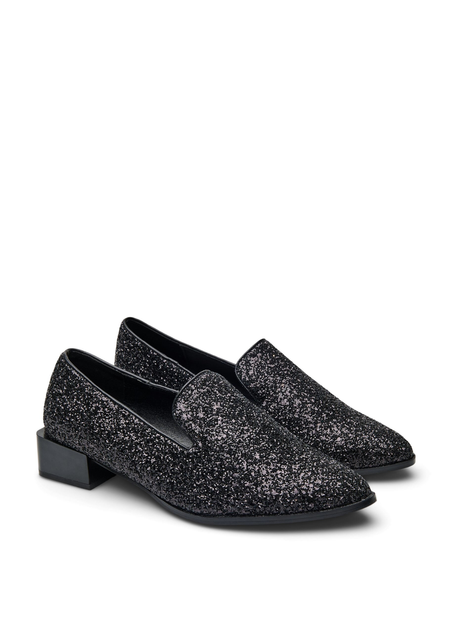 Zizzi Extra-Weite - Loafer mit Glitzer, Schwarz, Packshot image number 1