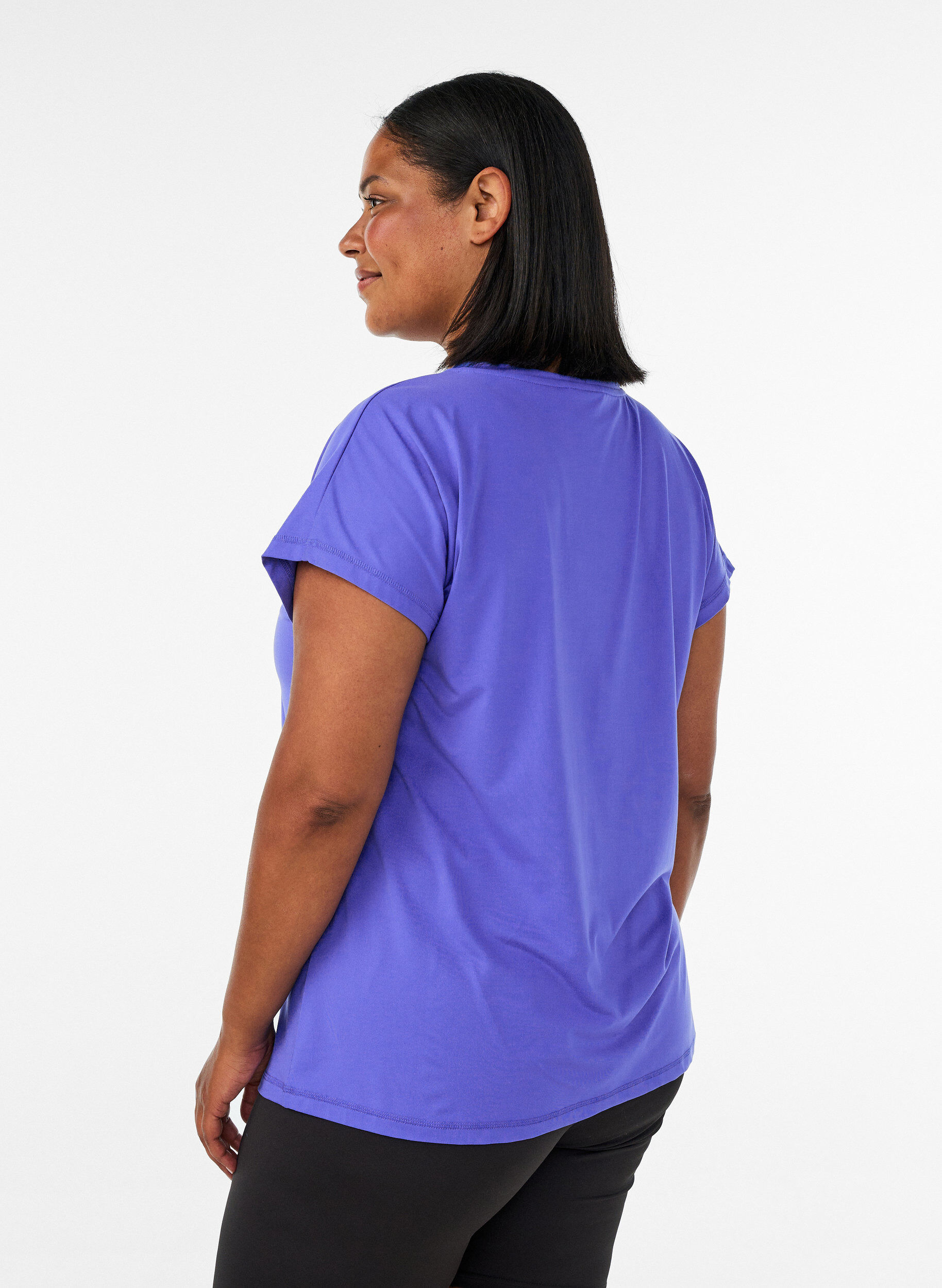 ZizziEinfarbiges Trainings-T-Shirt, Blau, Model image number 2
