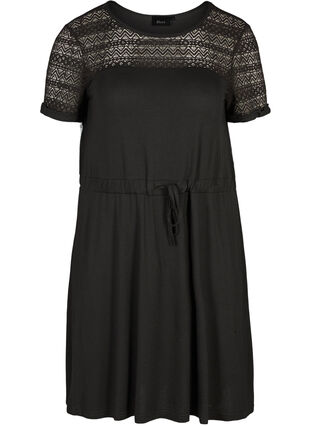 Kleid mit kurzen Ärmeln, Black, Packshot image number 0