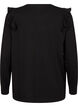  Lang&auml;rmelige Bluse mit R&uuml;schendetails, Black, Packshot image number 1