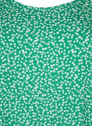FLASH – Kurzarmbluse aus Viskose mit Aufdruck, Bright Green Wh.AOP, Packshot image number 2