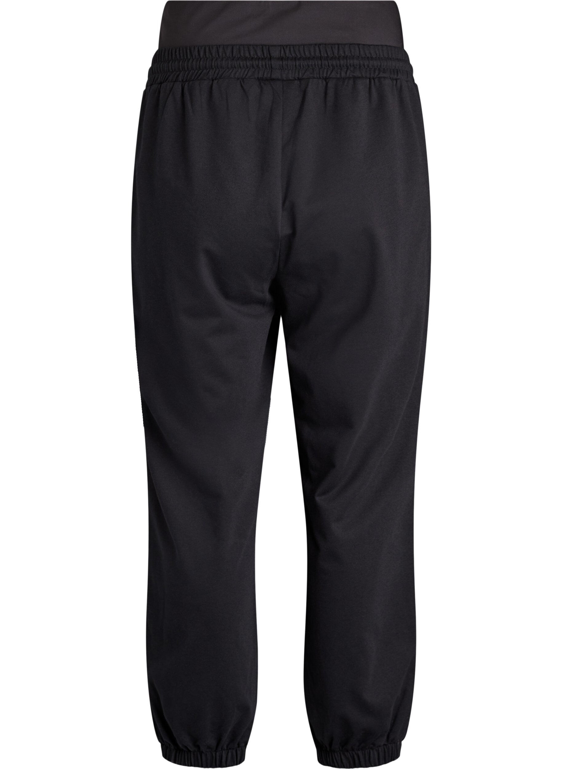 Zizzi Sweatpants mit breitem Bund, Schwarz, Packshot image number 1