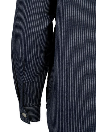 Baumwollhemd mit Nadelstreifen, Dark Blue Stripe, Packshot image number 3