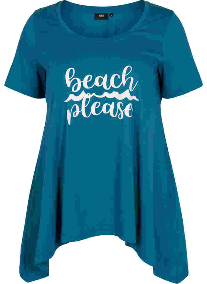 Kurzarm T-Shirt aus Baumwolle mit A-Linie, Dragonfly BEACH, Packshot image number 0