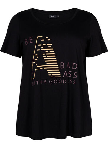 Trainings-T-Shirt mit Print, Black w. Bad Ass, Packshot image number 0