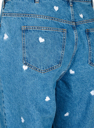 Mille Mom Fit Jeans mit Stickerei, Light Blue Heart, Packshot image number 3