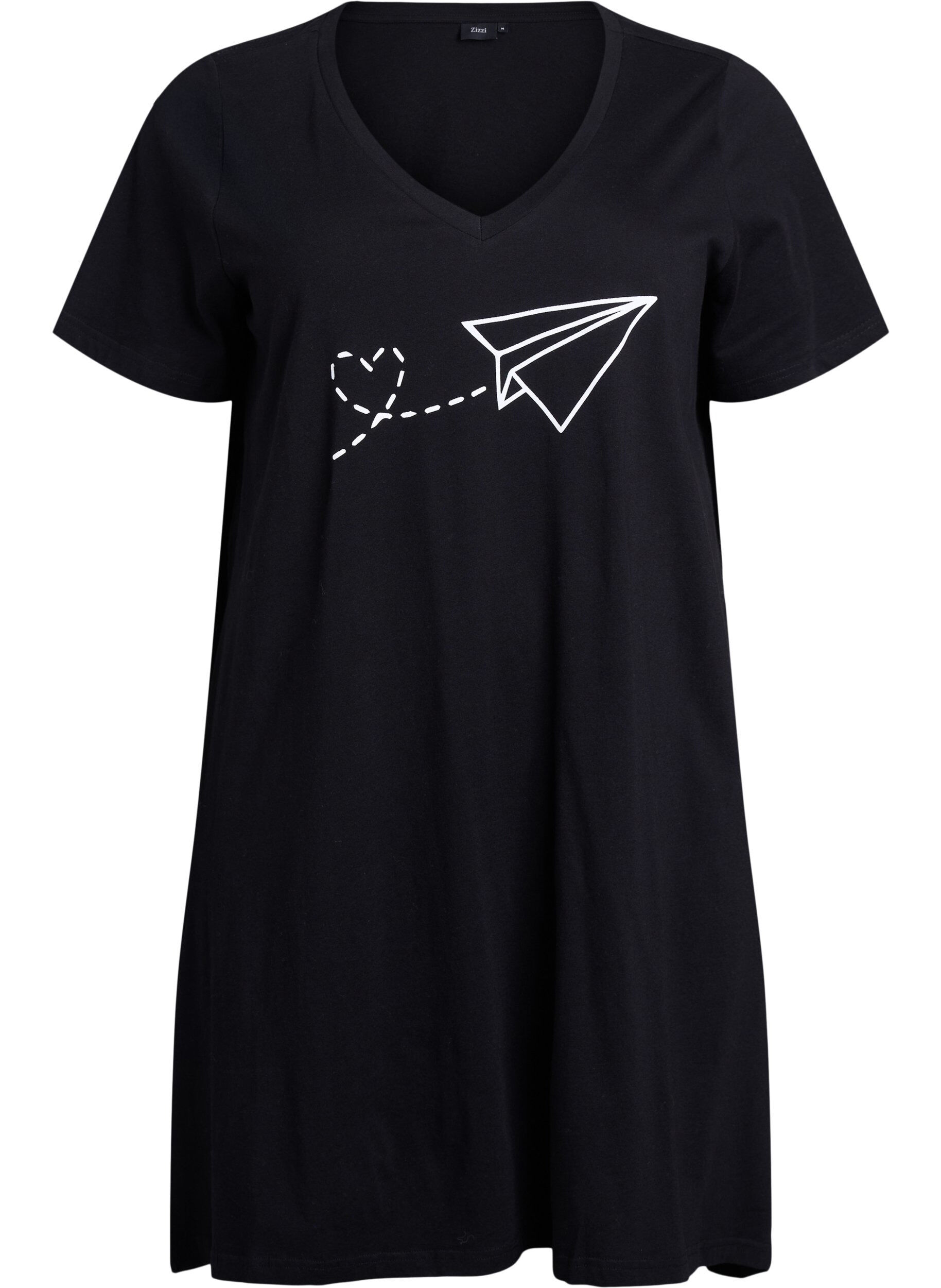 Nachthemd aus Bio-Baumwolle mit V-Ausschnitt