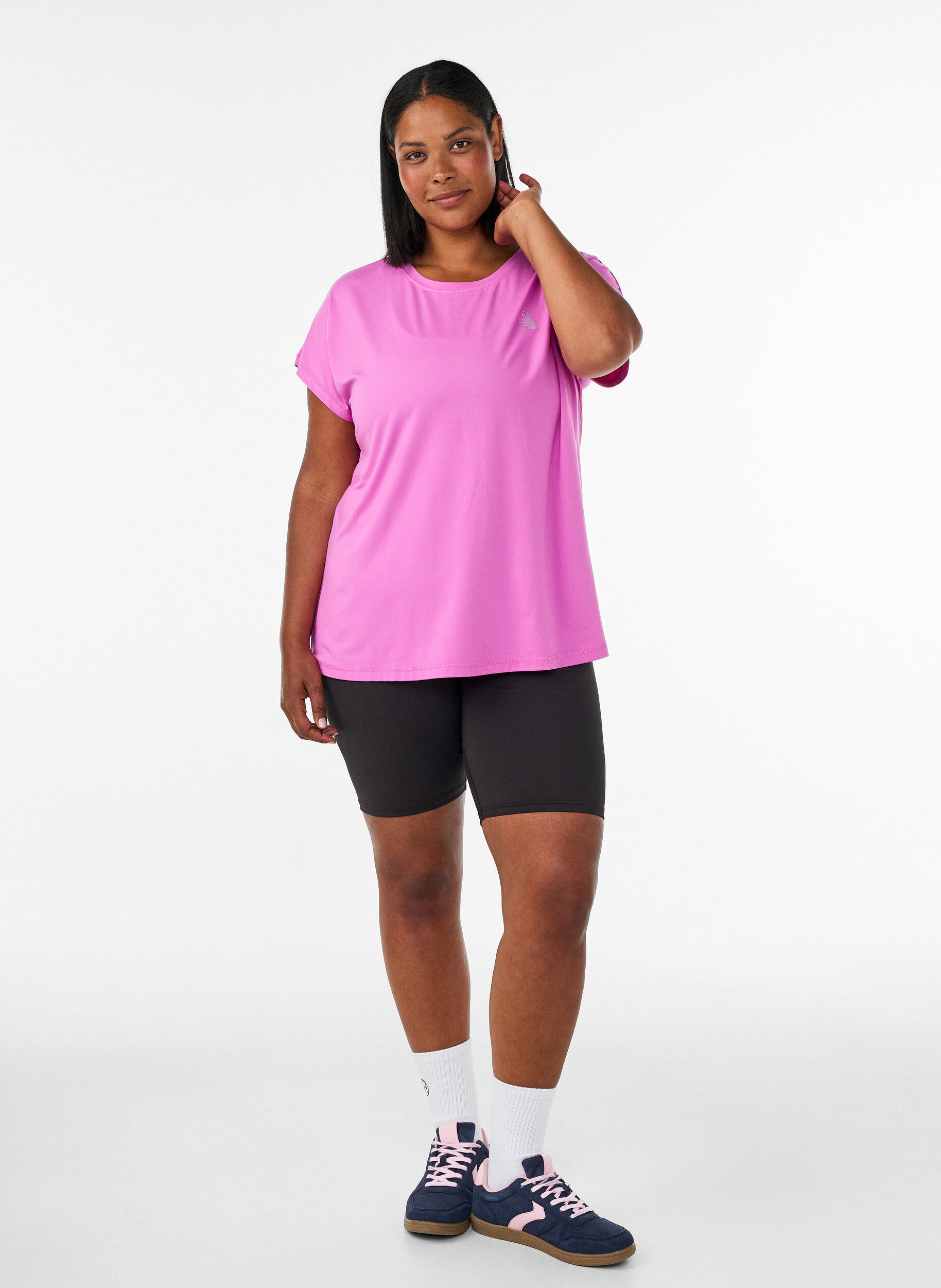 ZizziEinfarbiges Trainings-T-Shirt, Lila, Model image number 1
