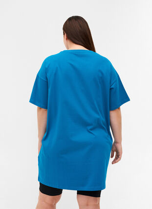 Langes kurzarm T-Shirt aus Baumwolle, Fjord Blue, Model image number 1